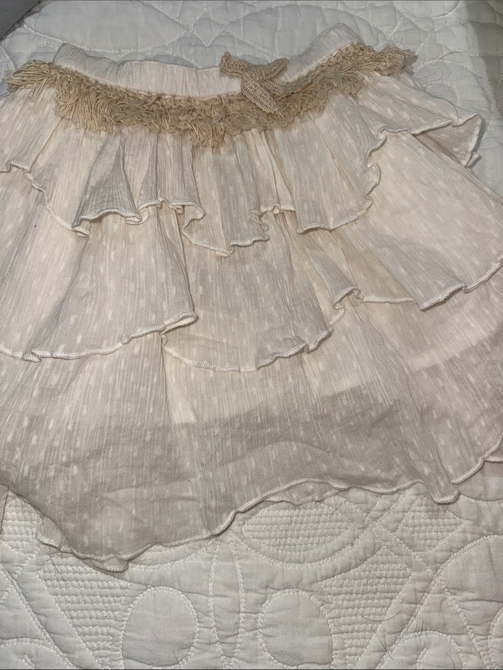 Ooh la la couture! Light Cream Tiered Catherine Ruffle Skirt